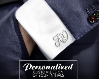 Bespoke Cufflinks for groom, Wedding Cufflinks Initials, 925 silver cufflinks personalized