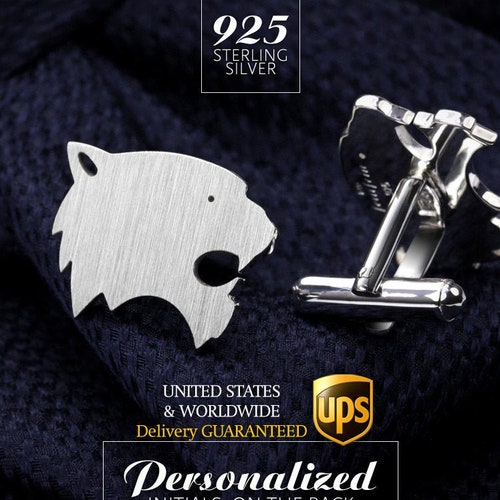 Animal shops Cufflinks Silver 925, Tiger Cufflinks, Custom Cat Cufflinks, Wedding Cufflinks for Groom