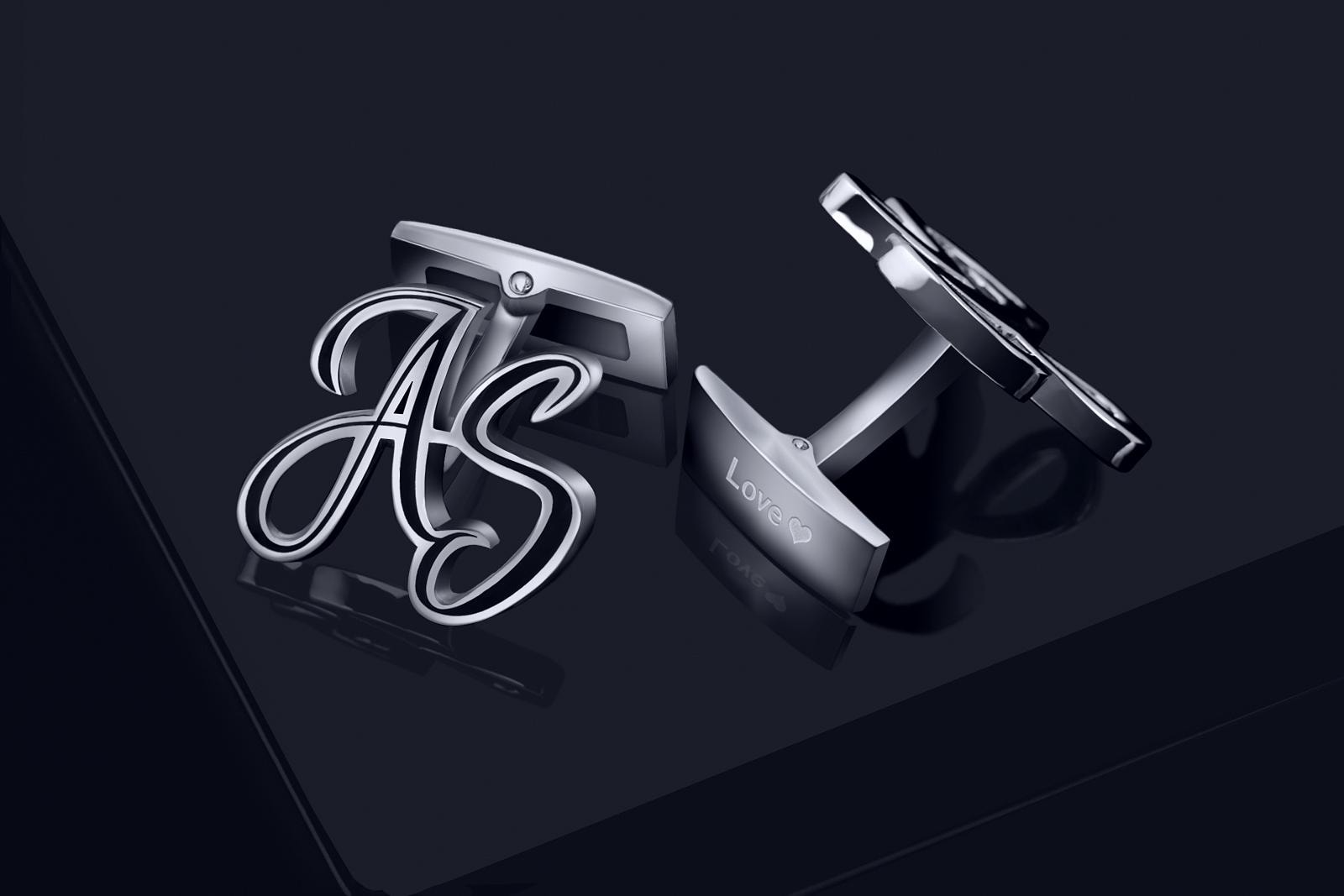 Gemelli Personalizzati Uomo Con Iniziale - Rame Nero Elegante Per Camicie | Regalo Per Sposo, Padre, Fidanzato - Foto 5