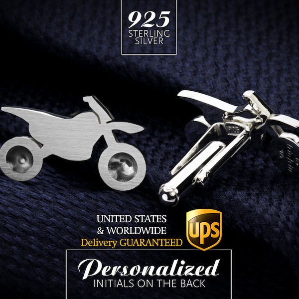 Motorcycle Cufflinks silver 925, Motor Cufflinks for groom, Bride to groom gift, Motorbike Cufflinks Wedding gift for Dad