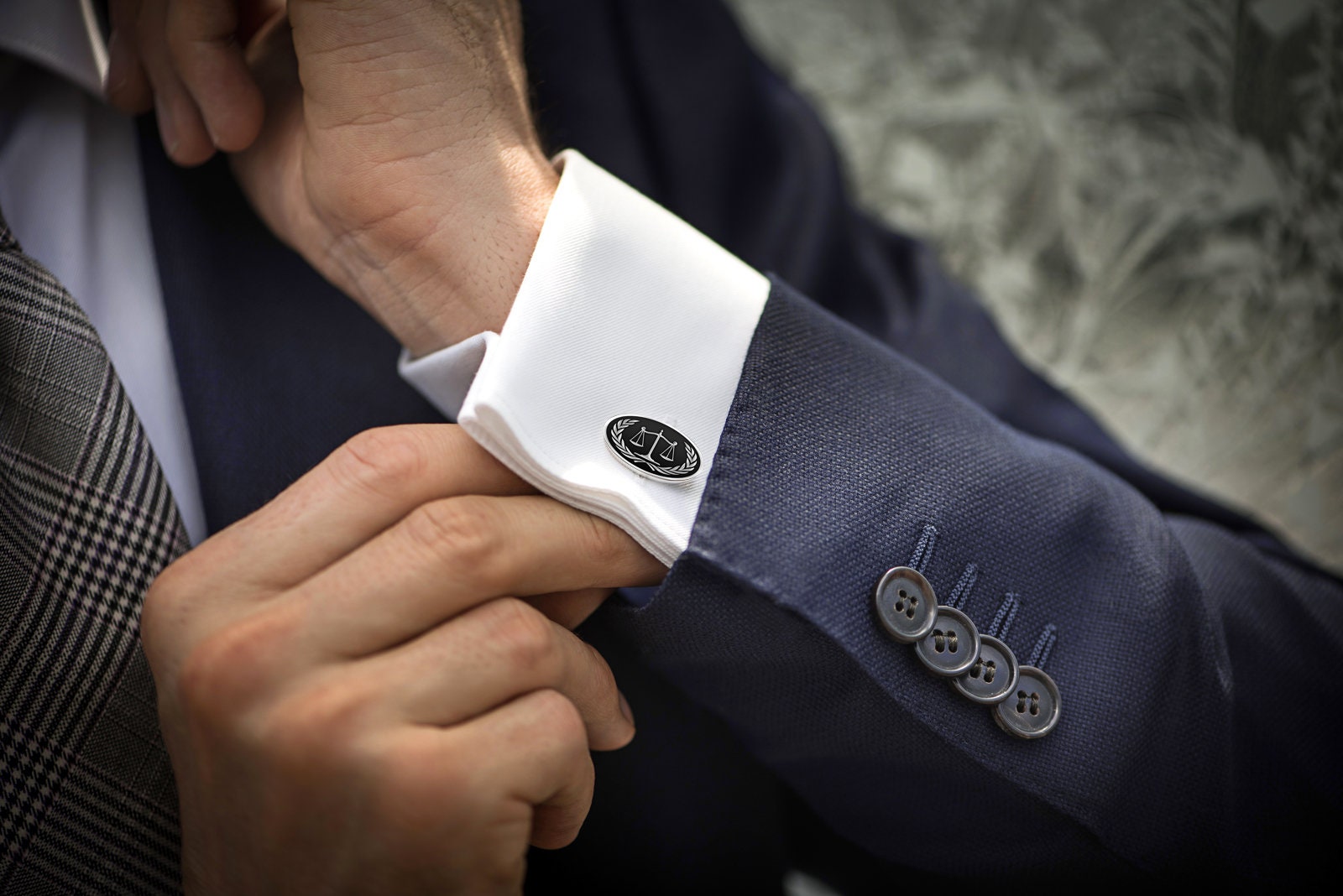 Lawyer gift - Lawyer Cufflinks personalized – Lustitia Cufflinks – Scales of Justice cufflinks - Attorney Cufflinks