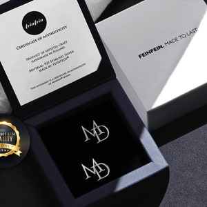 Initials Wedding Cufflinks personalized, Engraved cufflinks 925 silver, Bespoke Cufflinks for groom zdjęcie 7