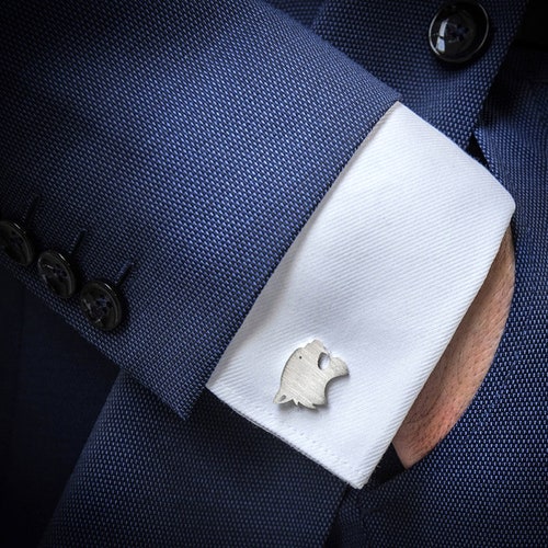Animal shops Cufflinks Silver 925, Tiger Cufflinks, Custom Cat Cufflinks, Wedding Cufflinks for Groom