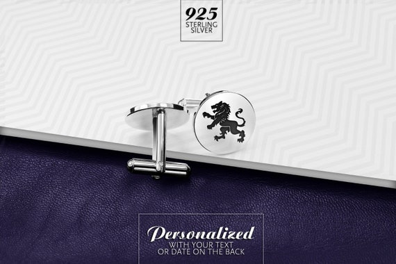 Select Gifts Fake England Heraldry Crest Sterling Silver Cufflinks Engraved Message Box