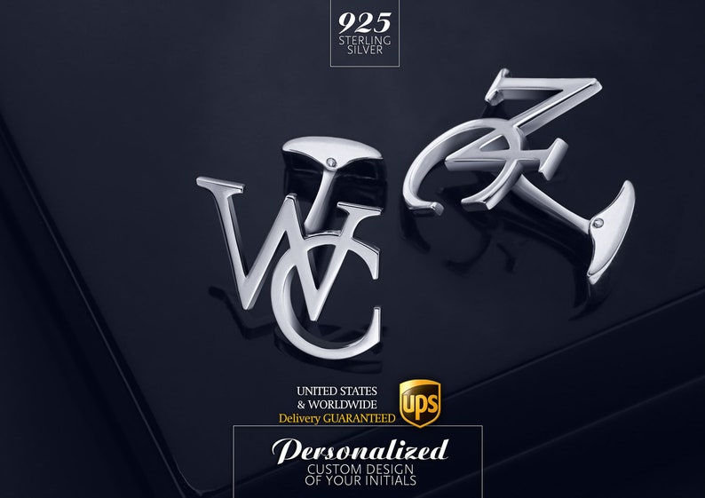 925 silver cufflinks personalized Bespoke Cufflinks for groom Wedding Cufflinks Initials