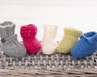 Five Styles Easy Baby Booties Quick Knitting Pattern Babies Shoes Simple Boots Gift Instructions Tutorial