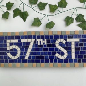 NYC SUBWAY Mosaic Address Sign *Authentic* ID Tablet Made to Order -Handmade Authentic Porcelain Tile/ Custom Work Available