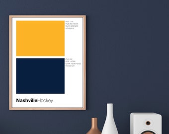 Nashville Hockey Color Swatch Unframed Minimalist Print | 11x14