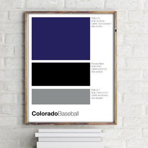 Colorado Baseball Color Swatch Unframed Minimalist Print 