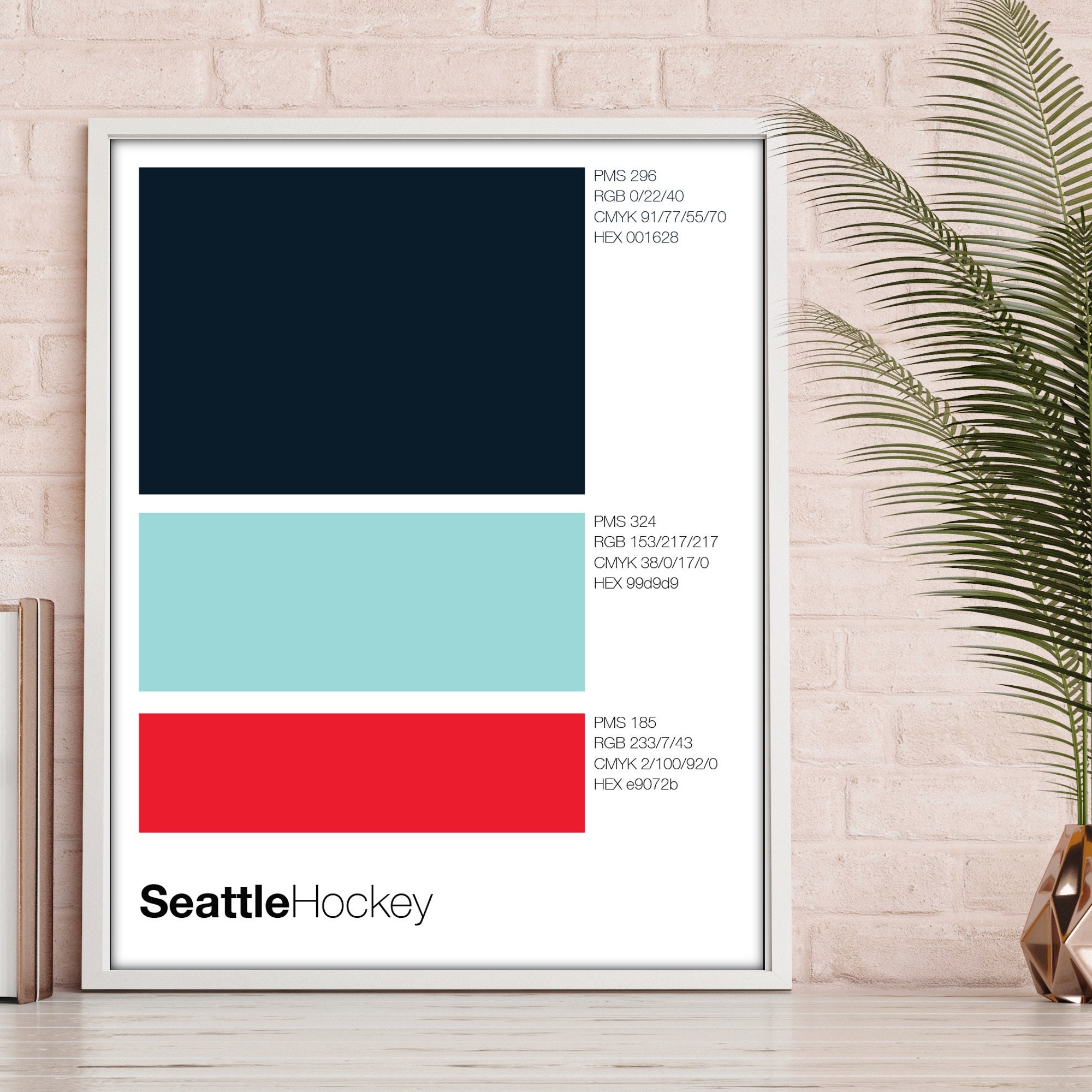 Seattle Hockey Color Swatch Unframed Minimalist Print | 11x14