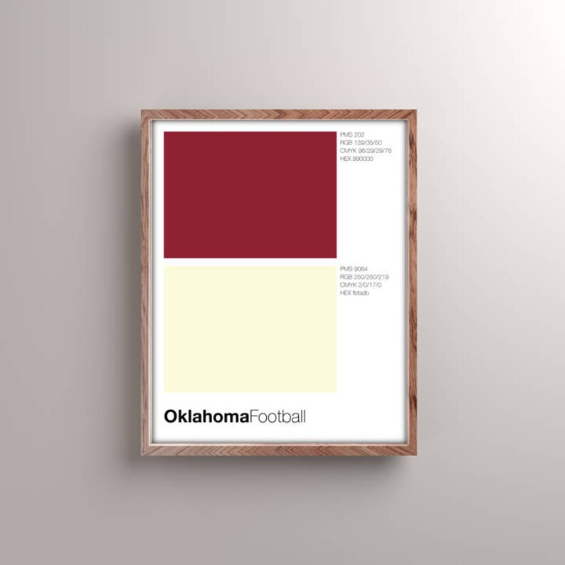 Oklahoma Color Swatch Unframed Minimalist Print 11x14 Etsy