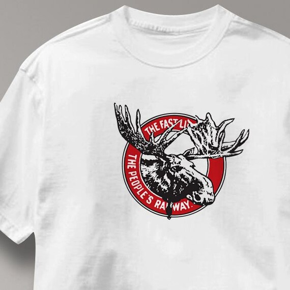 Canada National Railway Vintage Moose Railroad Train T Shirt