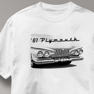 Plymouth 1961 Classic Car Auto T Shirt Tee Shirt Mens Womens Ladies Youth Kids
