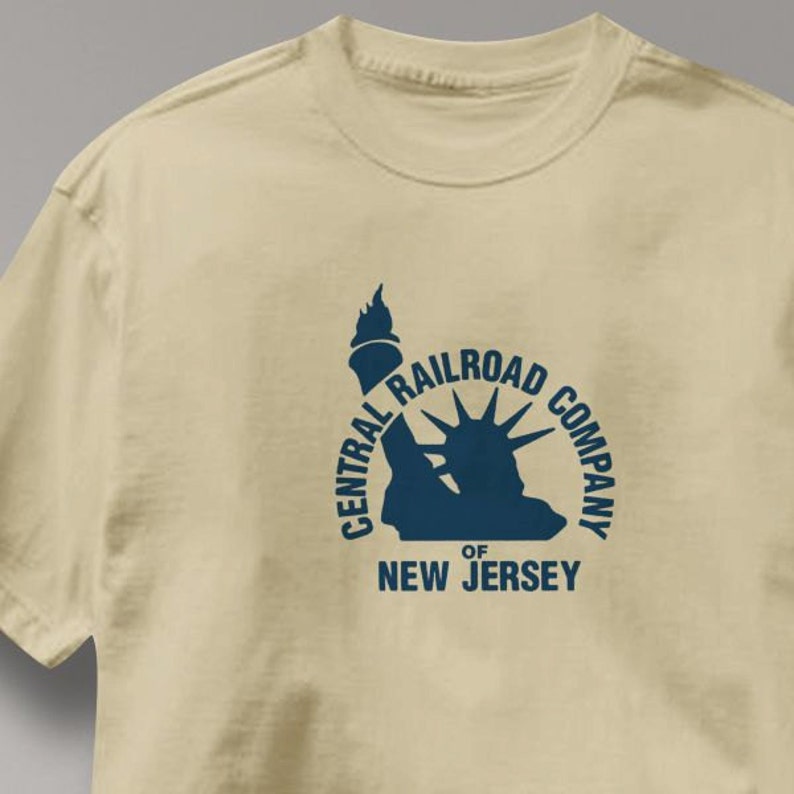 New Jersey Central T Shirt Vintage Logo Railroad Train Tee Shirt Mens