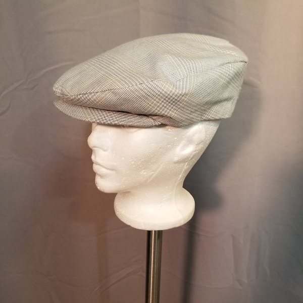 Cabbie Hat made from Glen Check Vintage Suit Fabric
