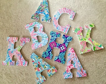 Lilly Pulitzer Inspired Wooden Letter