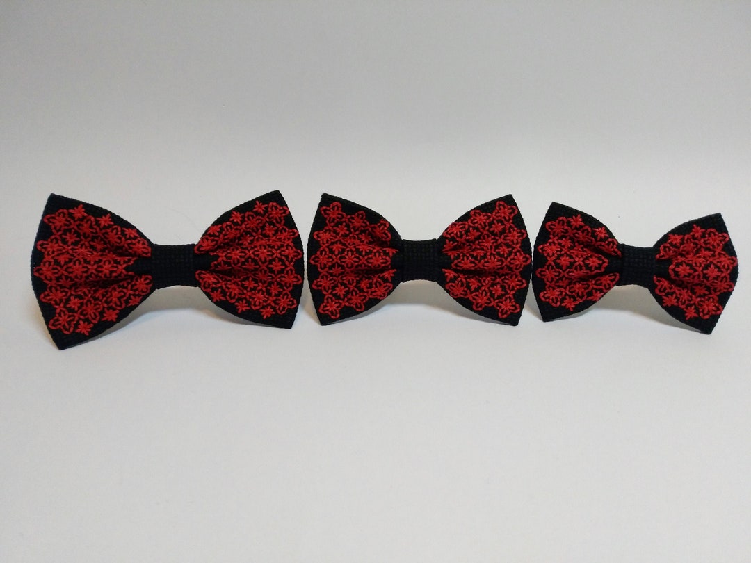 Embroidered Wedding Bow Ties Father Sun Matching Ties - Etsy