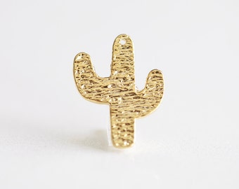 desert wild west cacti 18k rose gold over 925 sterling silver mini cactus plant pot pendant Small shiny rose goldCactus Charm vermeil