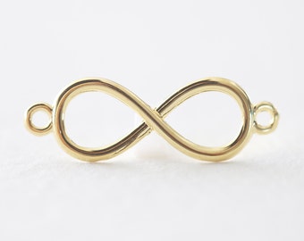 Vermeil Gold Infinity Zeichen Zwischenstück - vergoldet 18 k Gold über 925 Silber unendliche Liebe Symbol-Charme