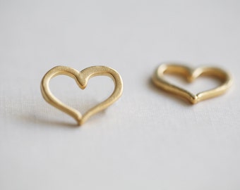 Vermeil Gold Open Heart Charms -  gold plated over sterling silver16mm, 3/4 inch