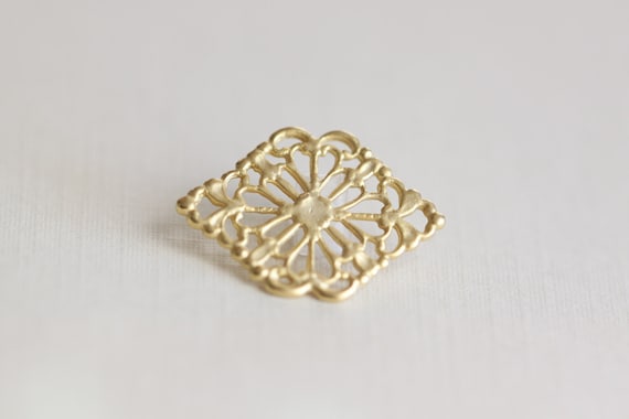 Vermeil Filigree Diamond Shape Ornate Connector Link