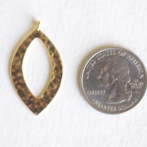 Vermeil Gold Hammered Open Leaf Shape Earring Finding 18k - Etsy