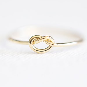 14K Gold Filled Love Knot Ring - 1 piece yellow gold filled 14kgf thin everyday simple ring, knuckle ring, midi ring, stacking ring, luxem