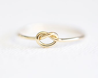 14K Gold Filled Love Knot Ring - 1 piece yellow gold filled 14kgf thin everyday simple ring, knuckle ring, midi ring, stacking ring, luxem