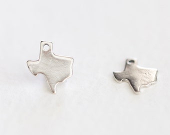 Sterling Silver Texas Charm - tiny 925 silver southern state of USA charm, second largest state in America, dainty silver charm