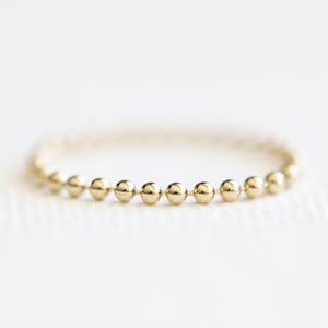 1PCS Dot Stacking Ring 14k Gold Filled - beaded chain ring, minimalist simple everyday thin knuckle ring, midi ring, ready to wear luxem