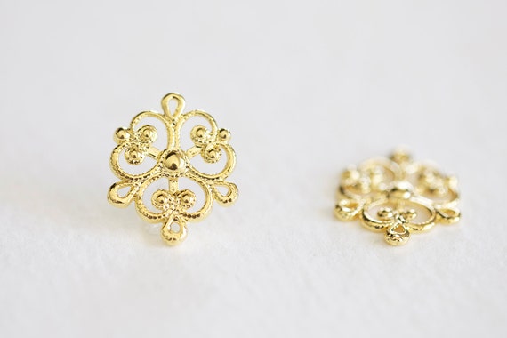 Vermeil Gold Chandelier Earring Components 2pcs 7 Holes 18k Over Sterling Silver Large Frame Findings Beads Craft Supplies Tools Decotazeen Com Vermeil Gold Chandelier Earring, Chandelier Earring Findings Uk