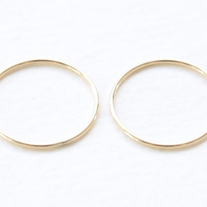 14K Yellow Gold Filled Circle Component - 20mm x 18 gauge or 15mm x 18 gauge gauge soldered ring