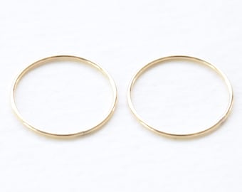 14K Yellow Gold Filled Circle Component - 20mm x 18 gauge or 15mm x 18 gauge gauge soldered ring