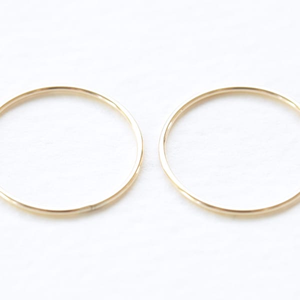 14K Yellow Gold Filled Circle Component - 20mm x 18 gauge or 15mm x 18 gauge gauge soldered ring