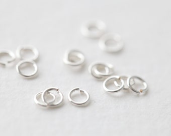 4mm Sterling Silver Open Jump Rings 22 Gauge - jewelry findings supplies jumpring 925 silver, luxem supply etsy