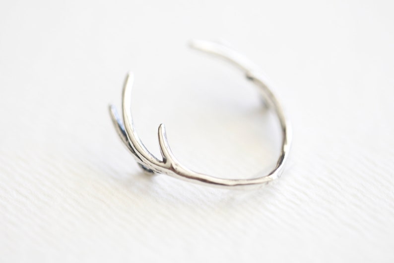 Vermeil Gold Skinny Deer Antler Connector Charm - 925 silver antler head rudolph the reindeer animal taxidermy wild male caribou elk horn image 4