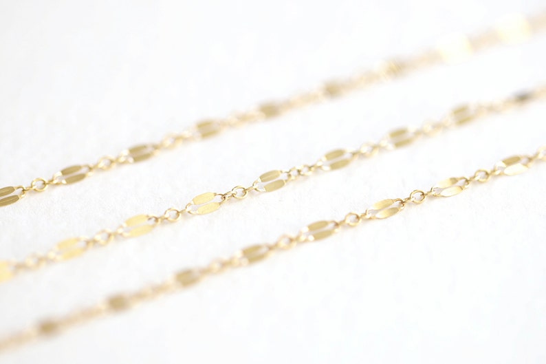 razor blade craft supplies luxem supply 14K Gold Filled Sequin Dapped Long and Short Chain 01-14k gf 5x 2.5mm sequins chain