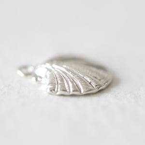 Puede incluir: Un dije de concha de mar de plata con un dise&ntilde;o detallado y texturizado. El dije tiene un bucle en la parte superior para sujetarlo a un collar o pulsera.