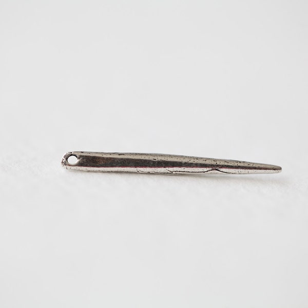 2 PCS Sterling Silver Needle Spike Pendant - 925 silver, long skinny needle charm