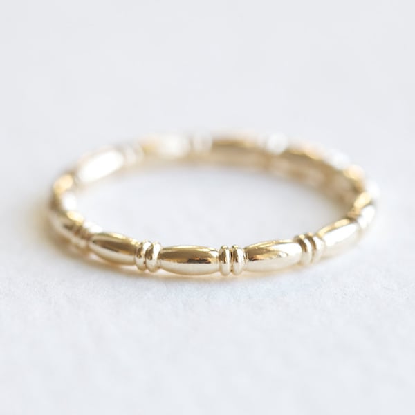 14K Gold Filled Pattern Stacking Ring - 14k gf skinny stacking pattern ring in size 6 and 7, knuckle ring, midi ring