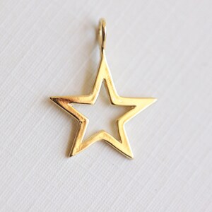 Vermeil Gold Star Charm 02 - 18k gold plated over sterling silver, open shooting star