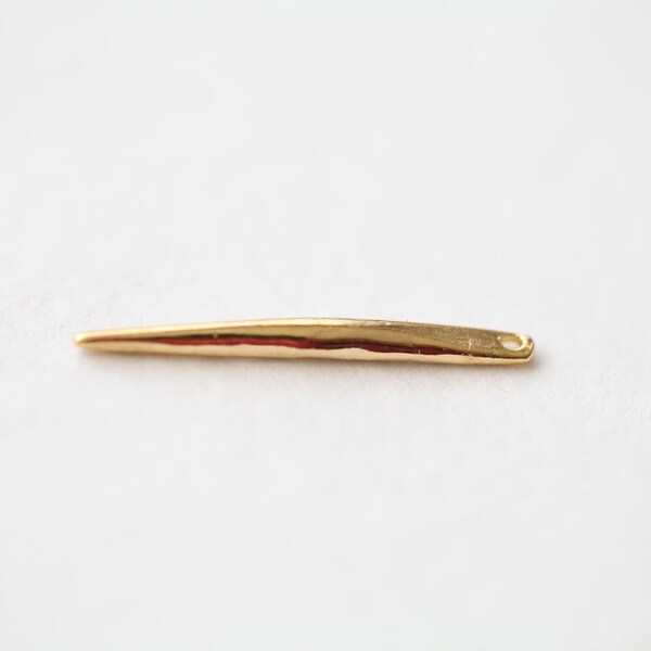 2 PCS Small Skinny Vermeil Needle Spike Pendant - gold plated over sterling silver, long skinny needle charm