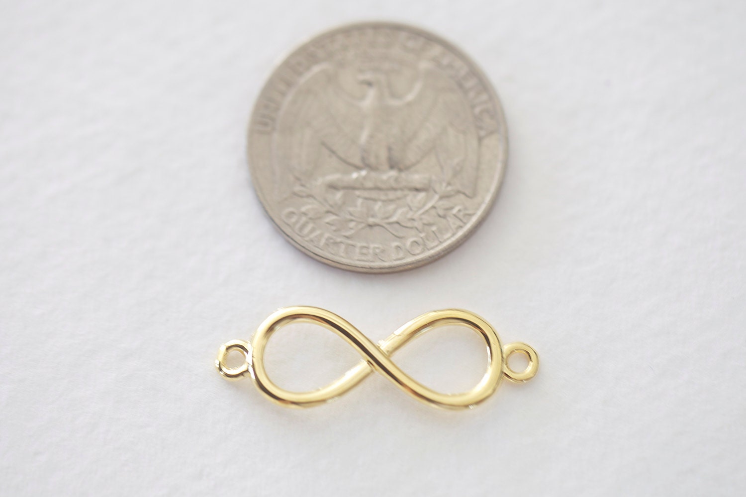 Vermeil Gold Infinity Sign Connector Charm - 18k Gold Plated Over 925 ...