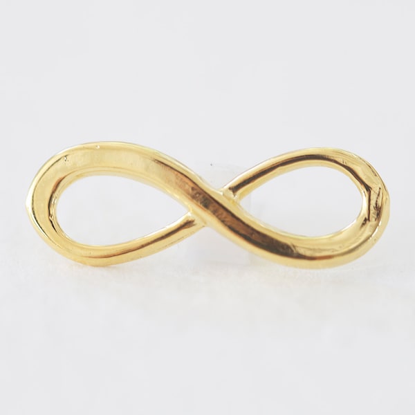 Smooth Infinity Sign Connector Charm - vermeil gold, 18k gold plated over 925 silver infinite love symbol charm