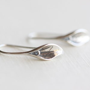 Calla Lily Sterling Silver Earwires - arum lily, cala lily flower floral earring findings, hooks, cala lily, ear wires