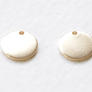 14K Blank Yellow Gold Filled 9mm 20 gauge Charm - blank stamping circle tag