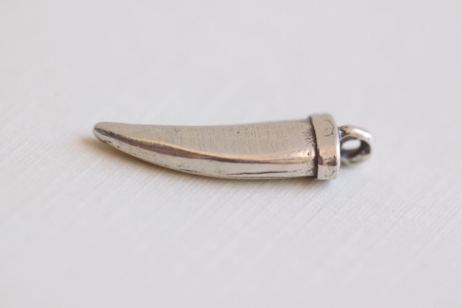 Sterling Silver Horn Tusk Pendant - minimalist trendy sleek fashion horn