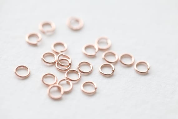 4mm 14K Rose Gold Filled Open Jump Rings 22 Gauge - 20 pcs