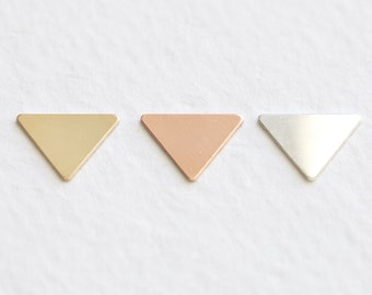 Personalized Blank Triangle Stamping Charm - 14k gold filled, 14k rose gold filled, or sterling silver 24 gauge blank metal