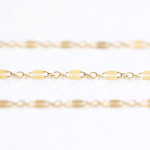 14K Gold Filled Marquise Bar Link Chain- 2mm Width Bar Gold Filled Chain, 8mm x 2mm Chain Dapped Bar Chain Long and Short Chain, Bulk Chain, Sterling